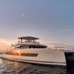 Alena Crewed Fountaine Pajot Power 67 Powercat Charter Cruising Greece.