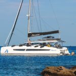 Amante Crewed Fountaine Pajot Aura 51 Catamaran Charter Sailing Greece.