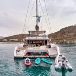 Dolly Crewed Fountaine Pajot Alegria 67 Catamaran Charter Sailing Greece.
