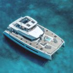 D2 crewed Fountaine Pajot Power 67 Powercat Charter Cruising Greece