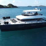 Mare Blu Crewed Lagoon 630 Powercat Charters Cruising the BVI
