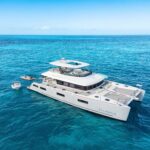 Atlantia Crewed Lagoon 630 Powercat Charter Cruising the Bahamas.