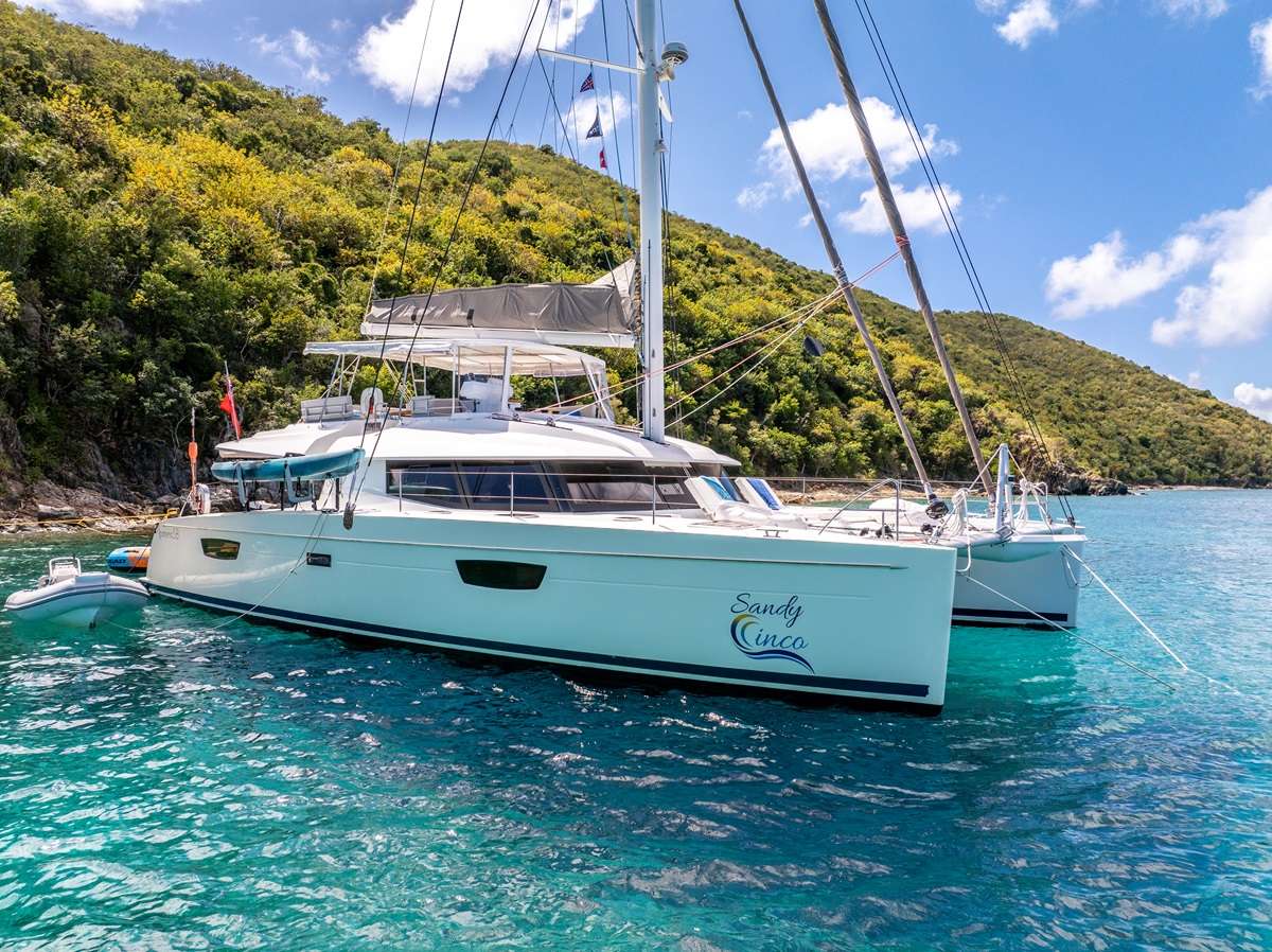 Sandy Cinco Crewed Fountaine Pajot Ipanema 58 Catamaran Charters Sailing the BVI.