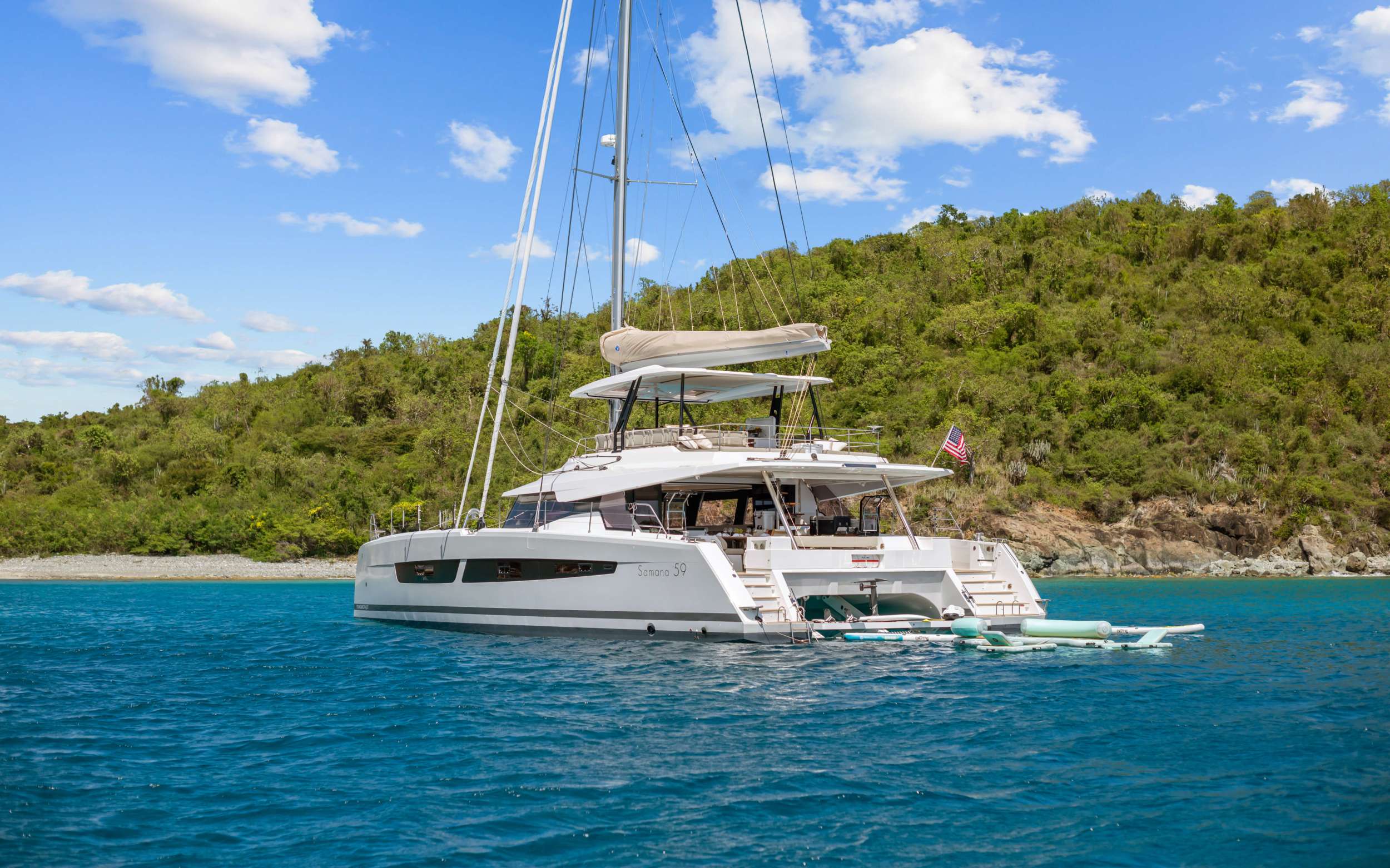 Plus 10 Crewed Fountaine Pajot Samana 59 Catamaran Discount in the BVI