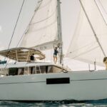 Ebb and Flow Lagoon 560 Crewed Catamaran Charter Sailing the BVI.