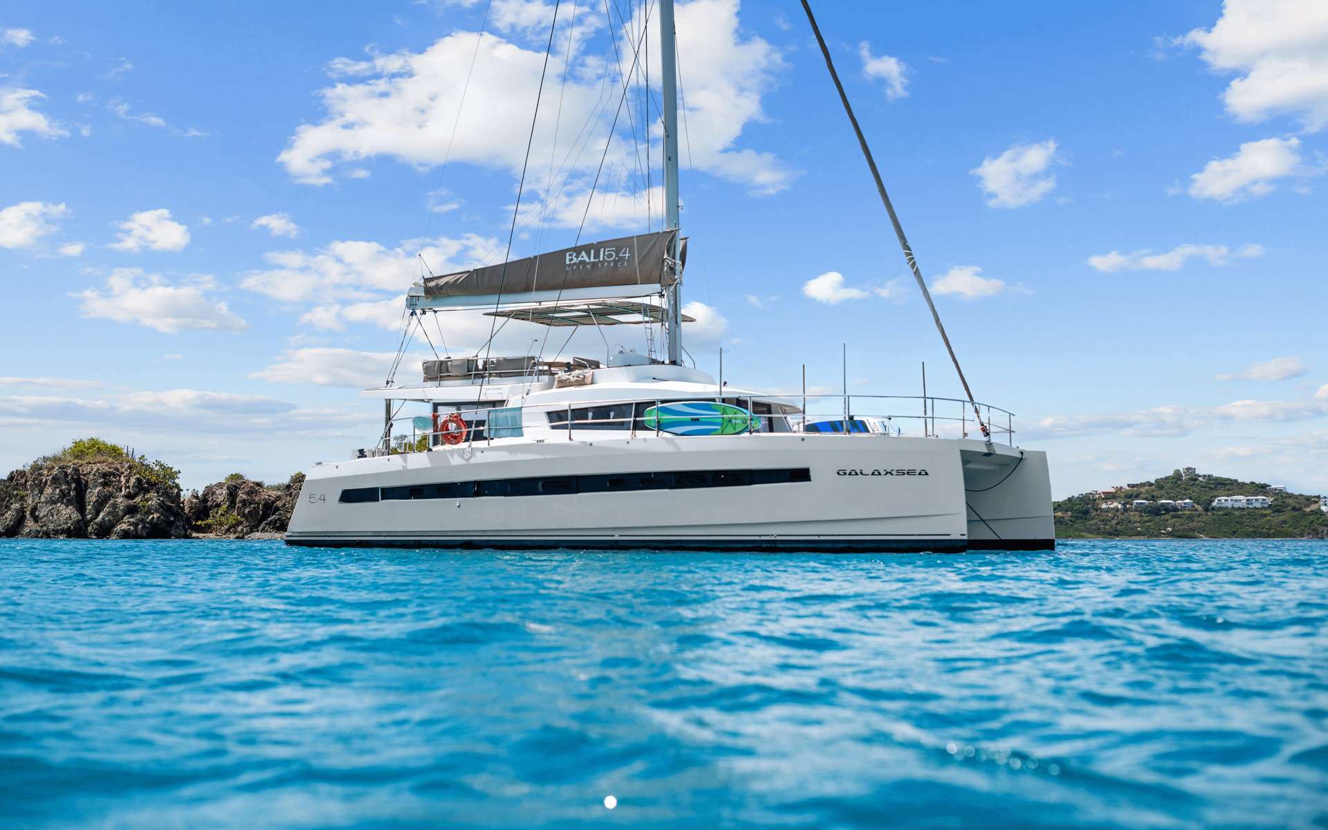 GalaxSea Crewed Bali 5.4 Catamaran Charter Sailing the Virgin Islands