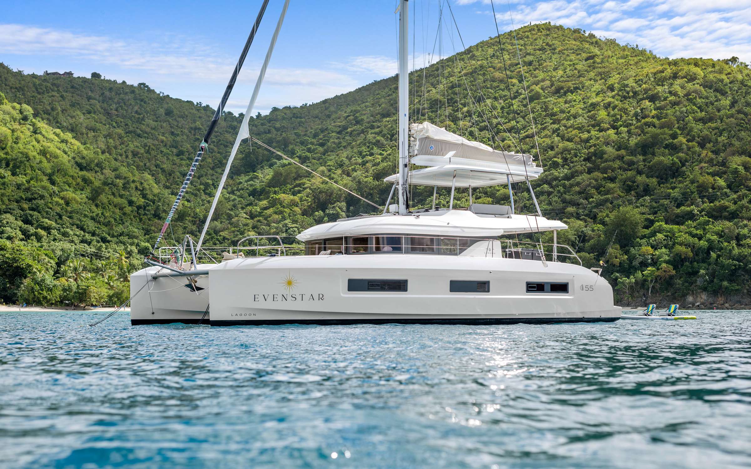 Evenstar Crewed Lagoon 55 Catamaran Discount of $3000 Sailing the BVI