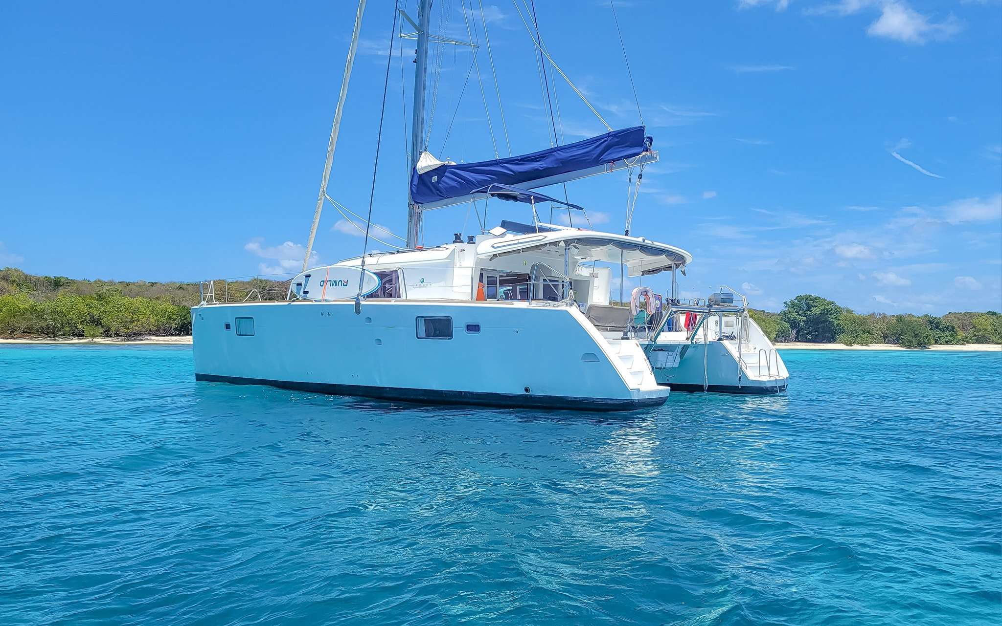 Neon Moon Crewed Lagoon 450 Catamaran Charters Sailing the BVI