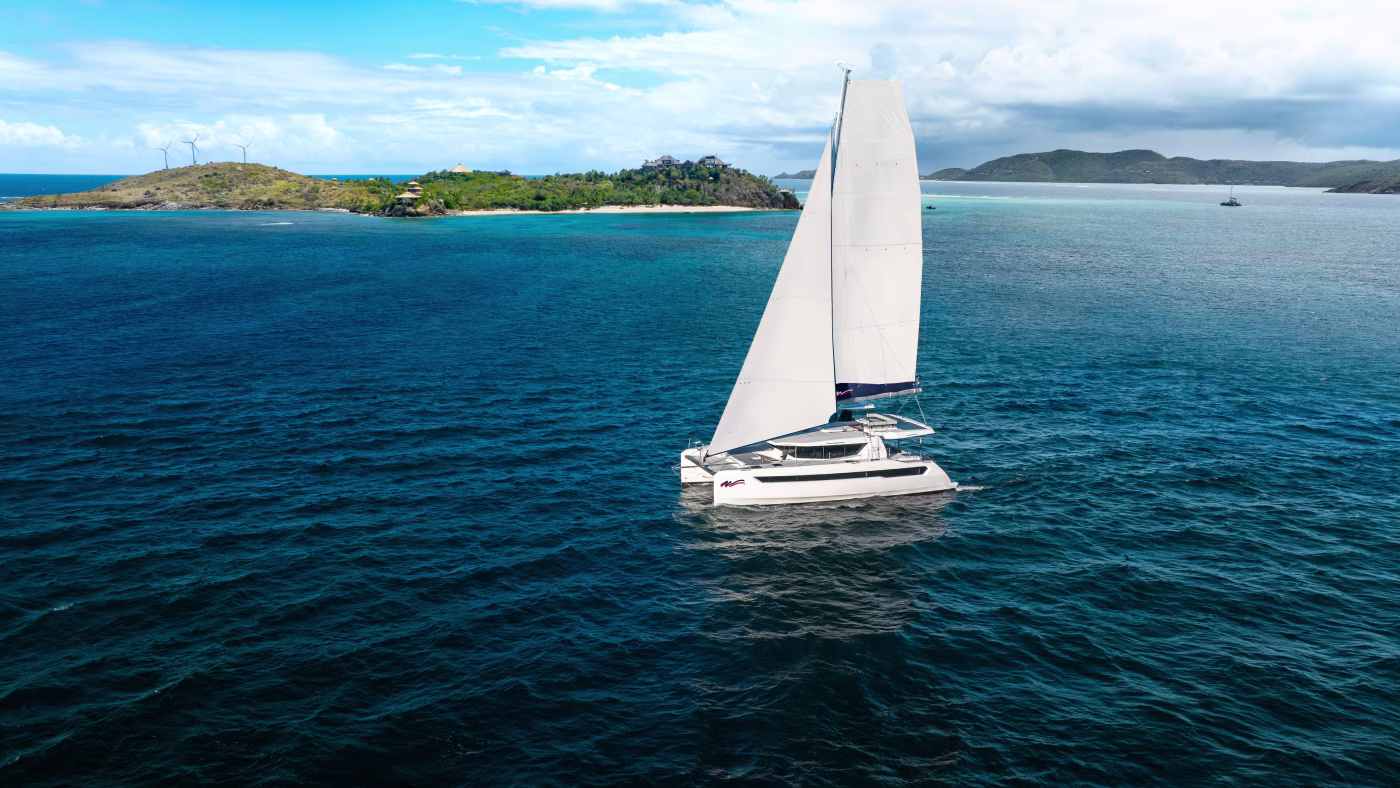 Moorings Crewed 5000 Catamaran Charter Sailing the BVI