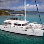 Bluewinds Crewed Lagoon 560 Catamaran Charters Sailing the BVI.