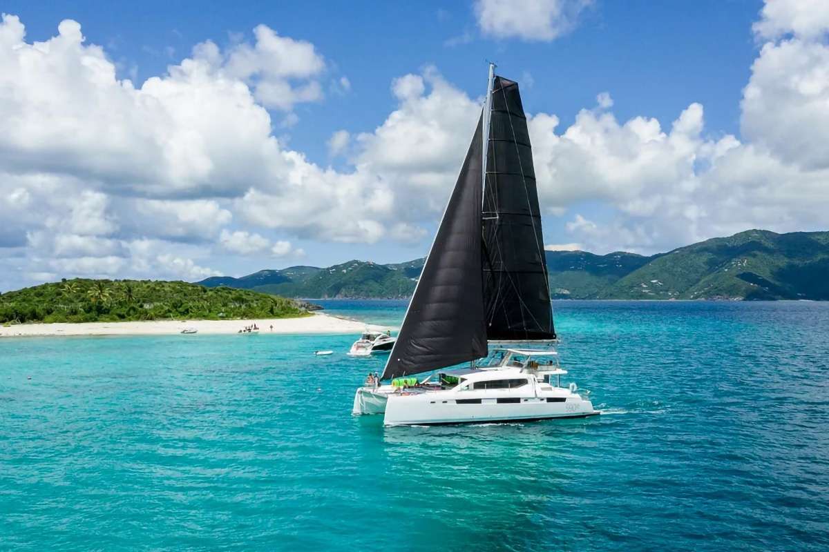 Celestine Crewed Voyage 590 Catamaran Charters sailing the USVI