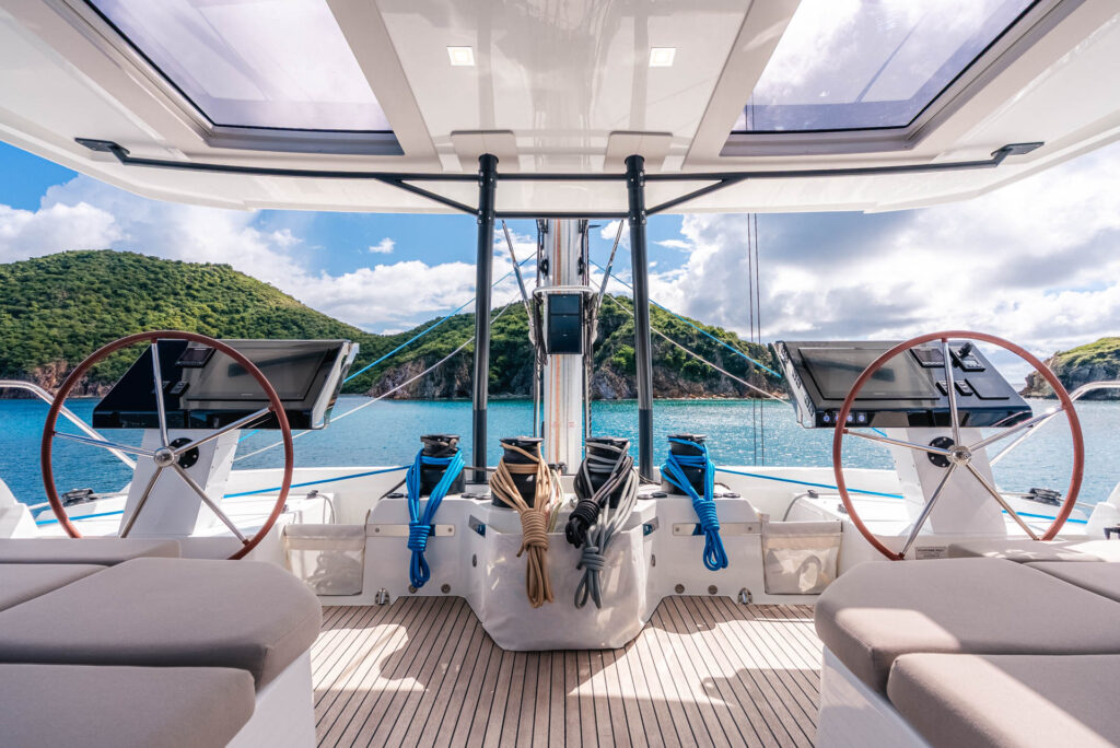 Bliss Luxury Crewed CatamaranFlybridge View Forward