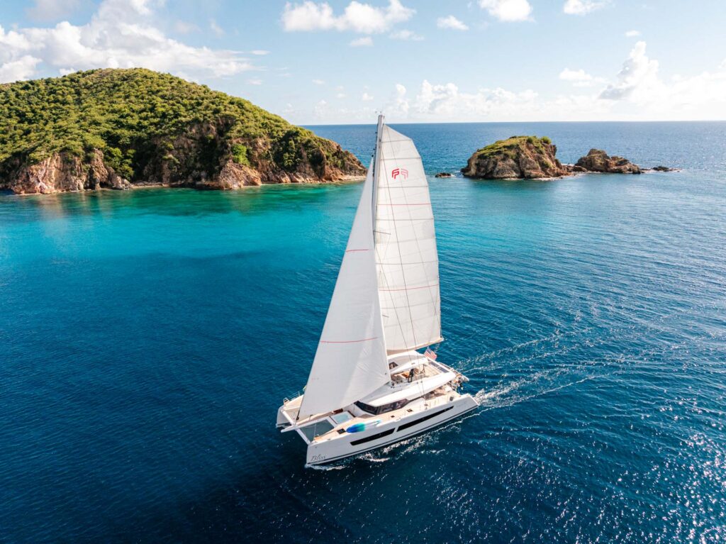 Bliss Luxury Crewed Catamaran Sailing in the BVI's