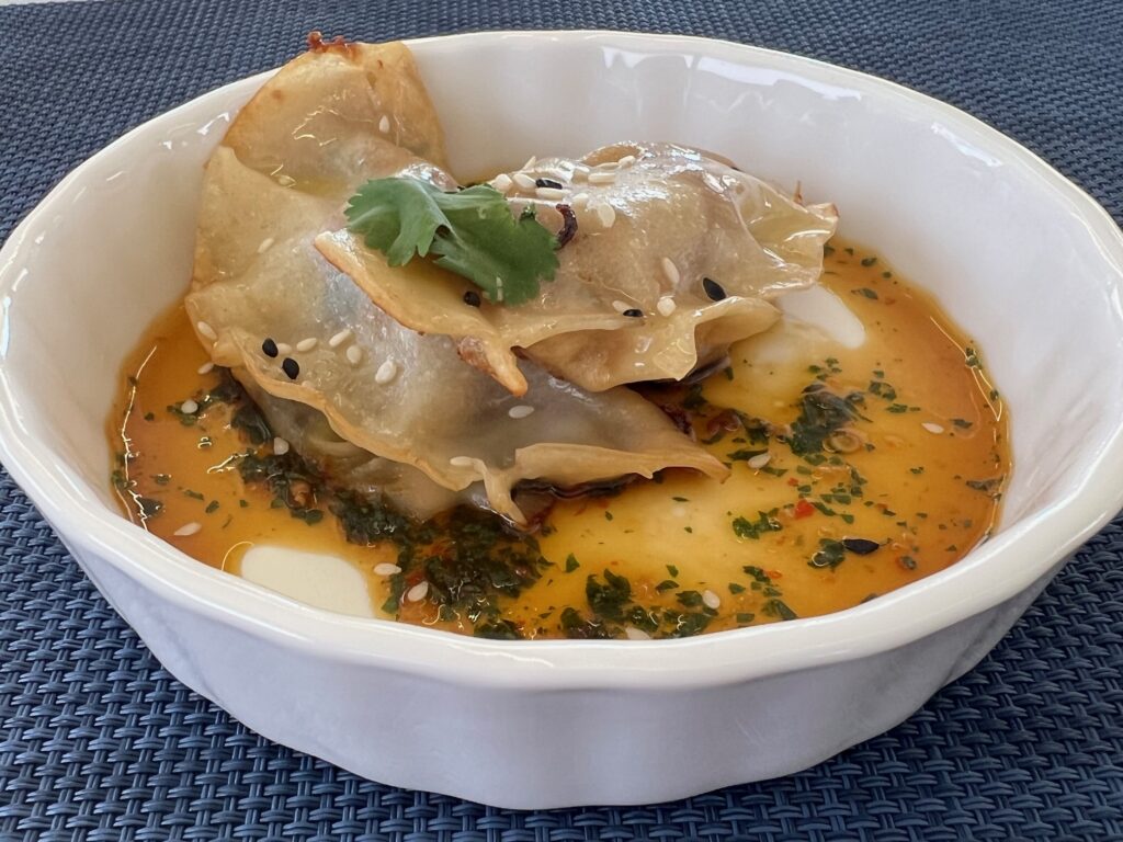 Bliss Luxury Crewed Catamaran Duck and Mango Gyosa with Nuoc Cham