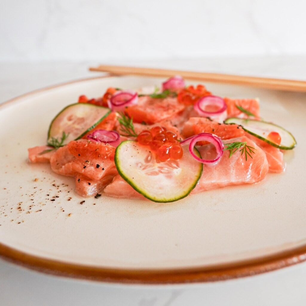 SOL Crewed Power Catamaran Tuna and Grapefruit Crudo