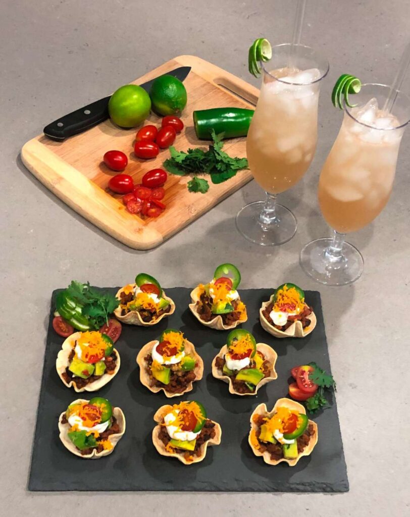 Luxury Crewed Power Catamaran Seaglass 74 Mini Taco Bites