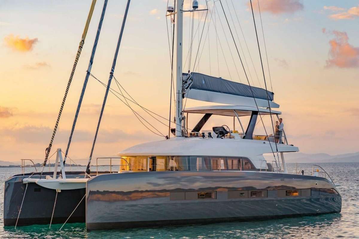 Odyssey Crewed Lagoon Seventy 7 Catamaran Charter Sailing the Bahamas.