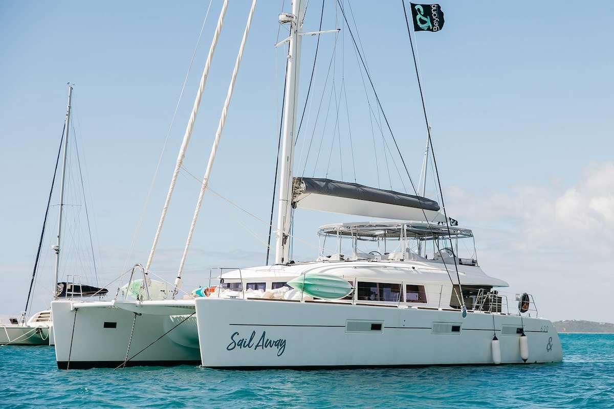Sail Away Crewed Lagoon 620 Catamaran Charters Sailing the BVI