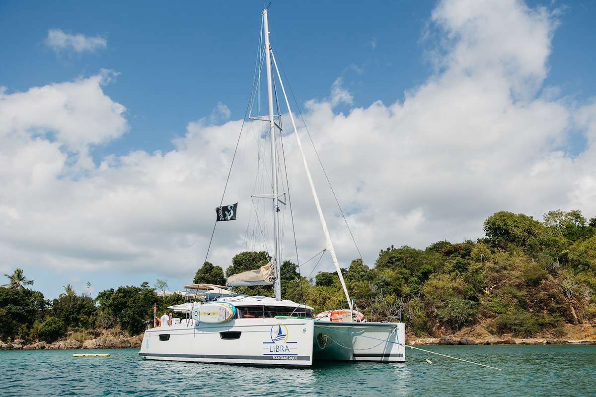 Libra Crewed Fountaine Pajot Saba 50 Catamaran Charters Sailing the Virgin Islands.