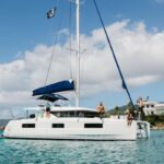 Starry Night Crewed Lagoon 46 Catamaran Charter Sailing the BVI.
