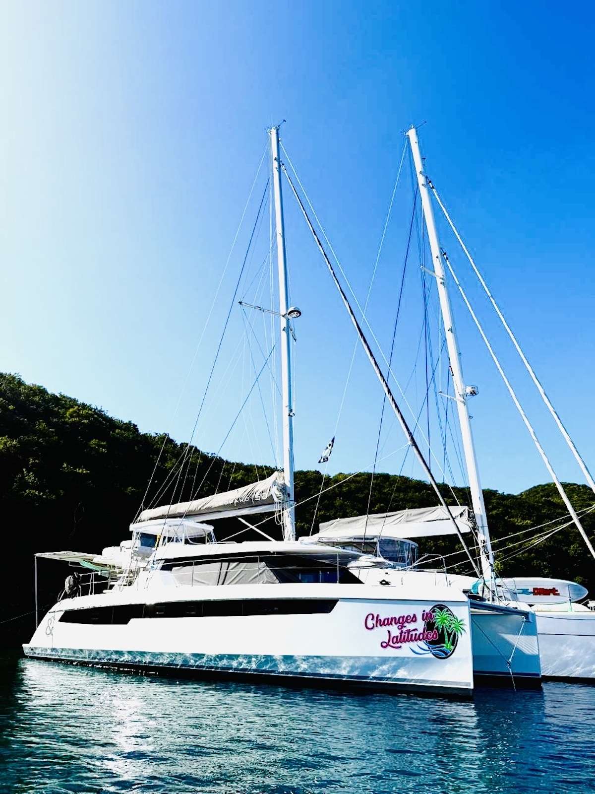 Changes in Latitudes Crewed Leopard 50 Catamaran Charter Sailing the BVI.