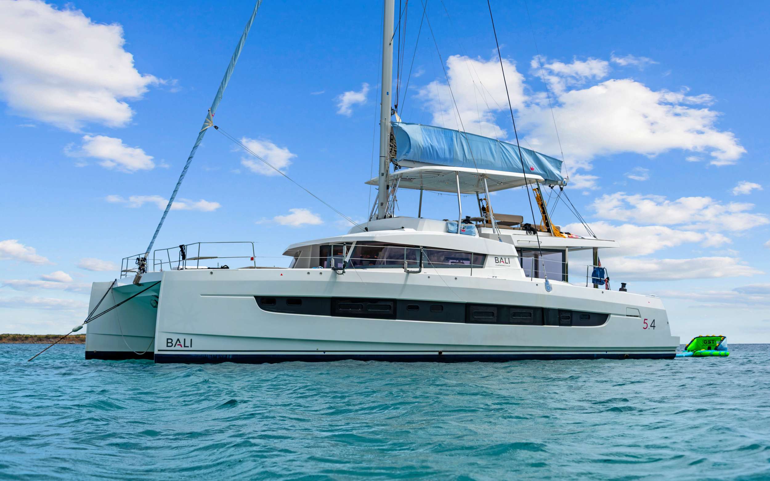 Chillin' Hut Crewed Bali 5.4 Catamaran Charters Sailing the US Virgin Islands.
