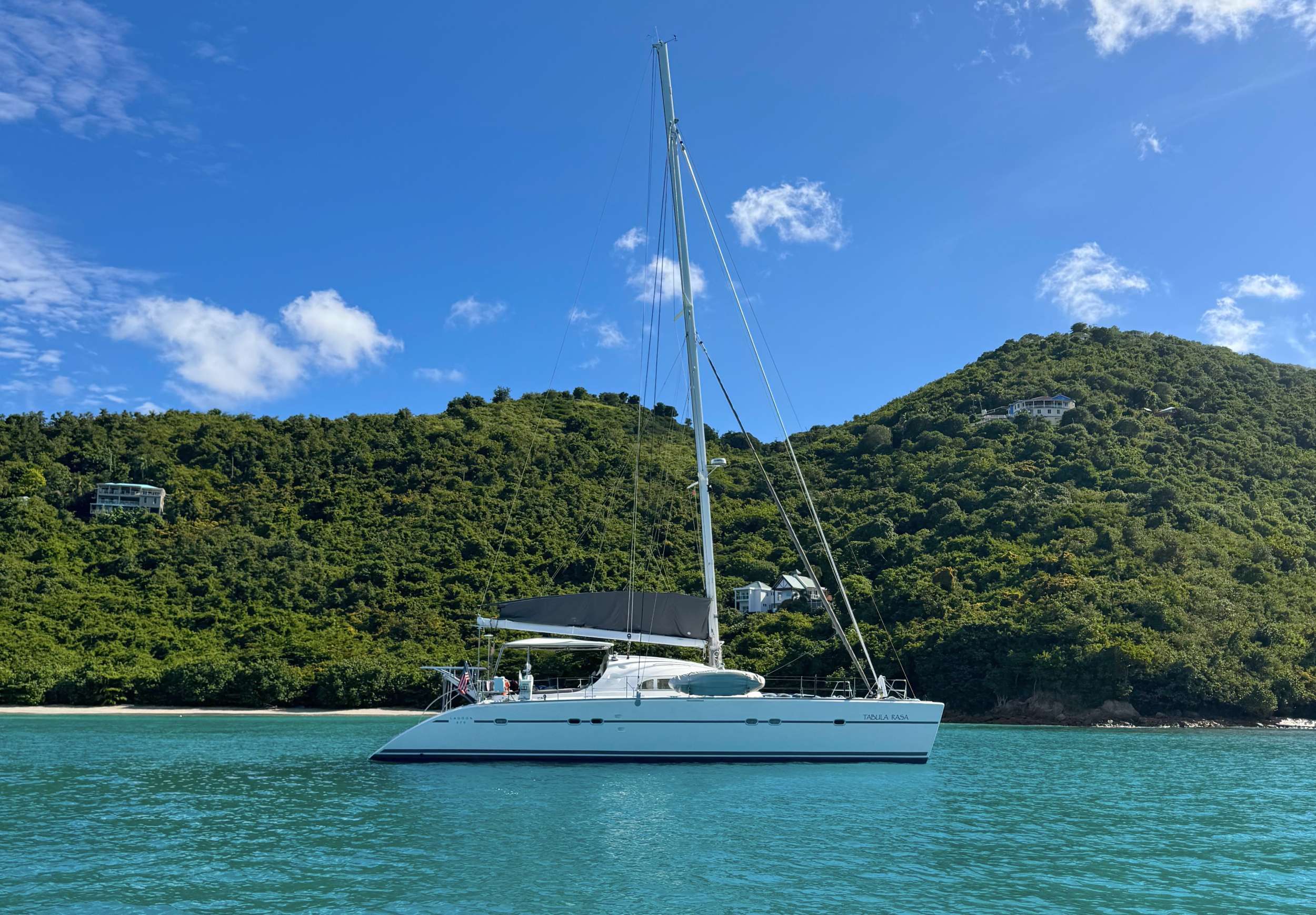 Tabula Rasa Crewed Lagoon 570 Catamaran Charter Sailing the BVI