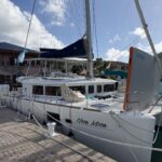 Neon Moon Crewed Lagoon 450 Catamaran Charters Sailing the BVI.