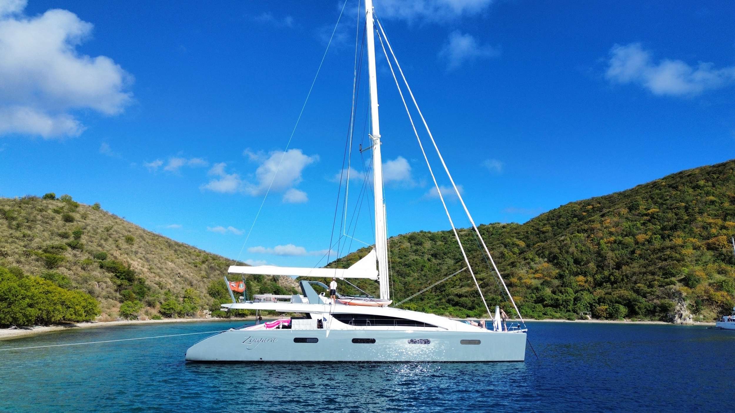 Zingara Crewed Catamaran Charters Sailing the BVI and Grenadines.
