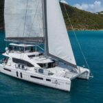 Emysa Crewed Leopard 58 Catamaran Charter Sailing the BVI.