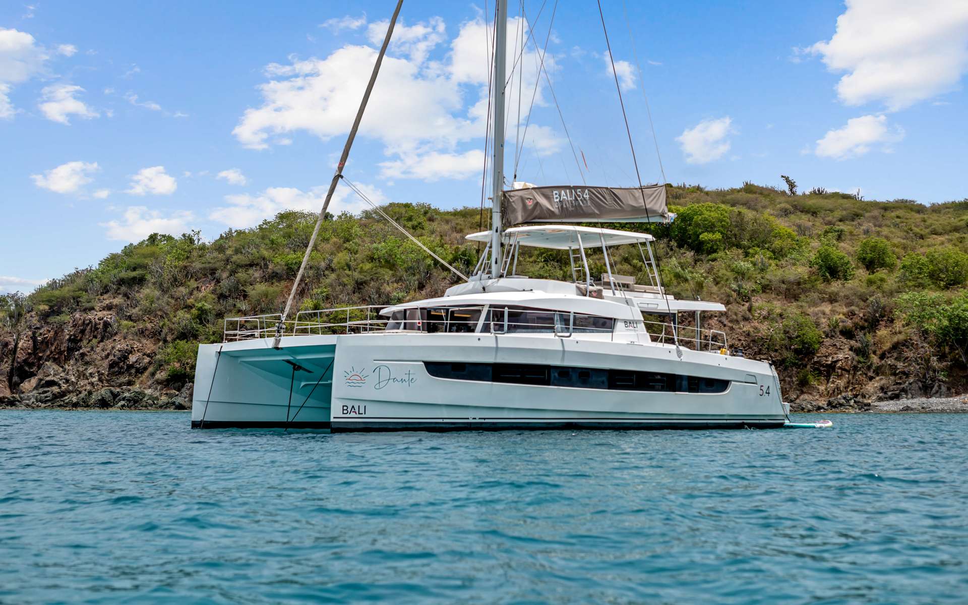 Dante Inclusive Crewed Bali 5.4 Catamaran Charters Sailing from St. Thomas.
