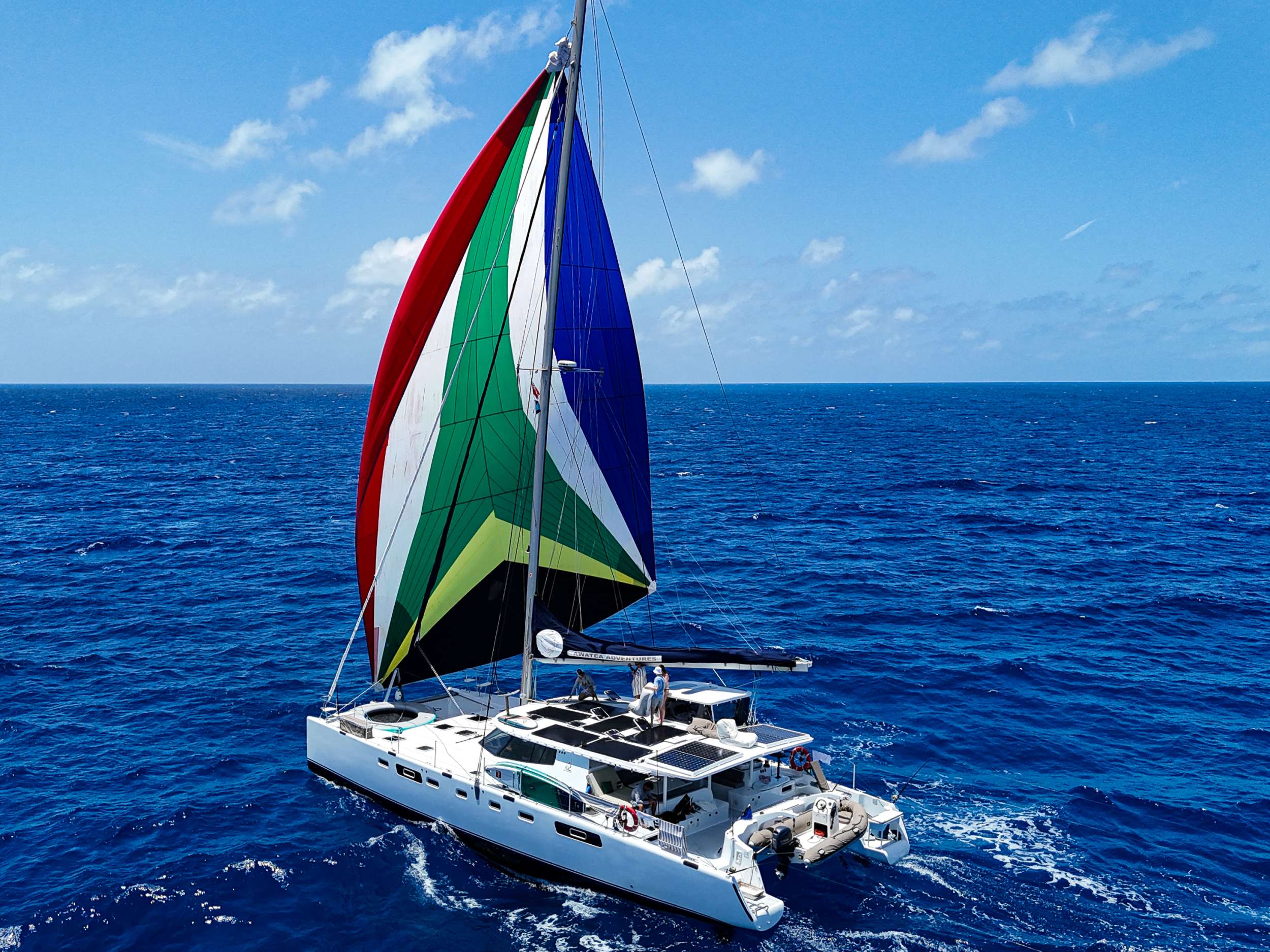 Awatea Crewed Balance Catamaran Charters Sailing the BVI.