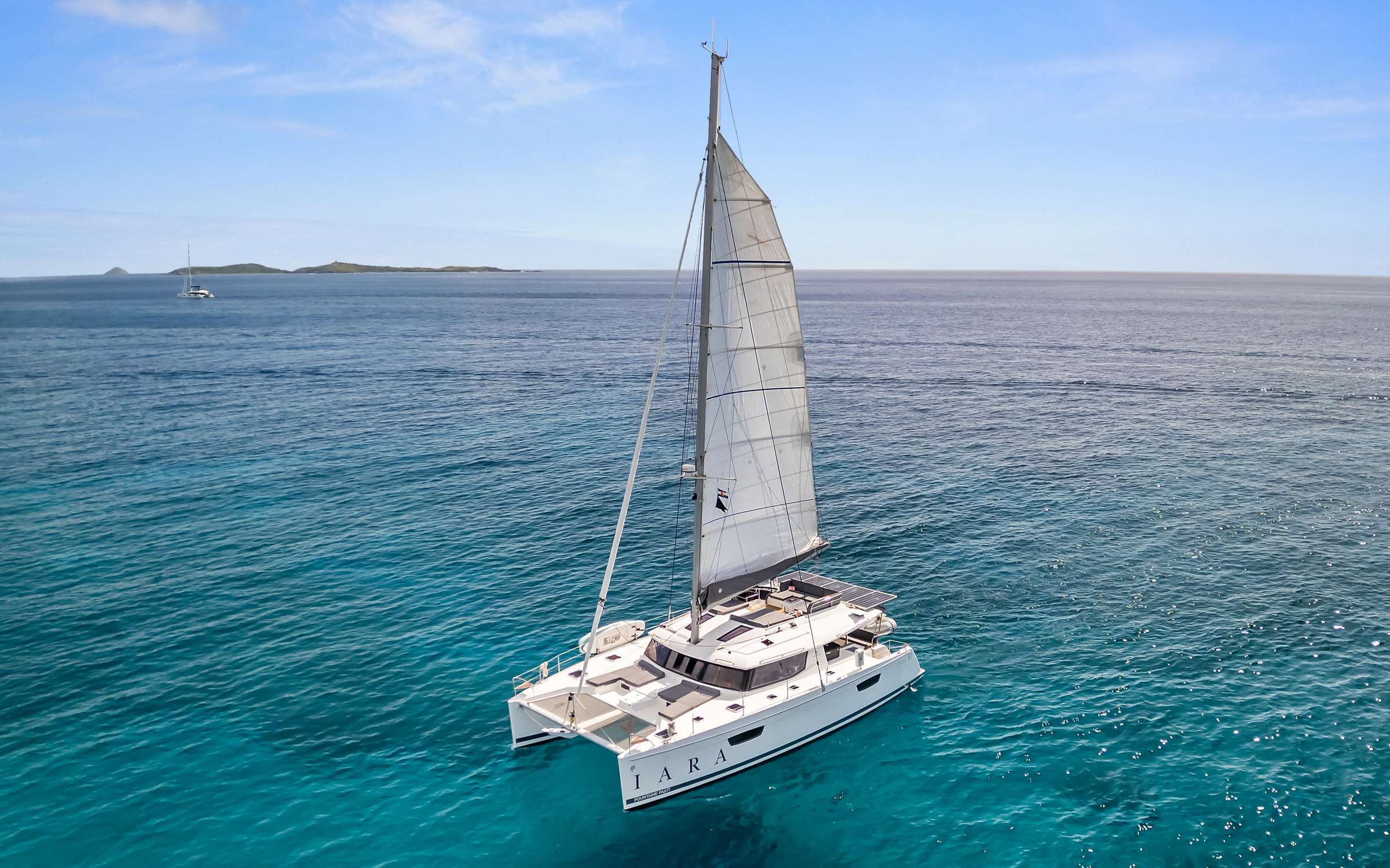 Iara Crewed Fountaine Pajot Saba 50 Catamaran Charters Sailing the BVI.