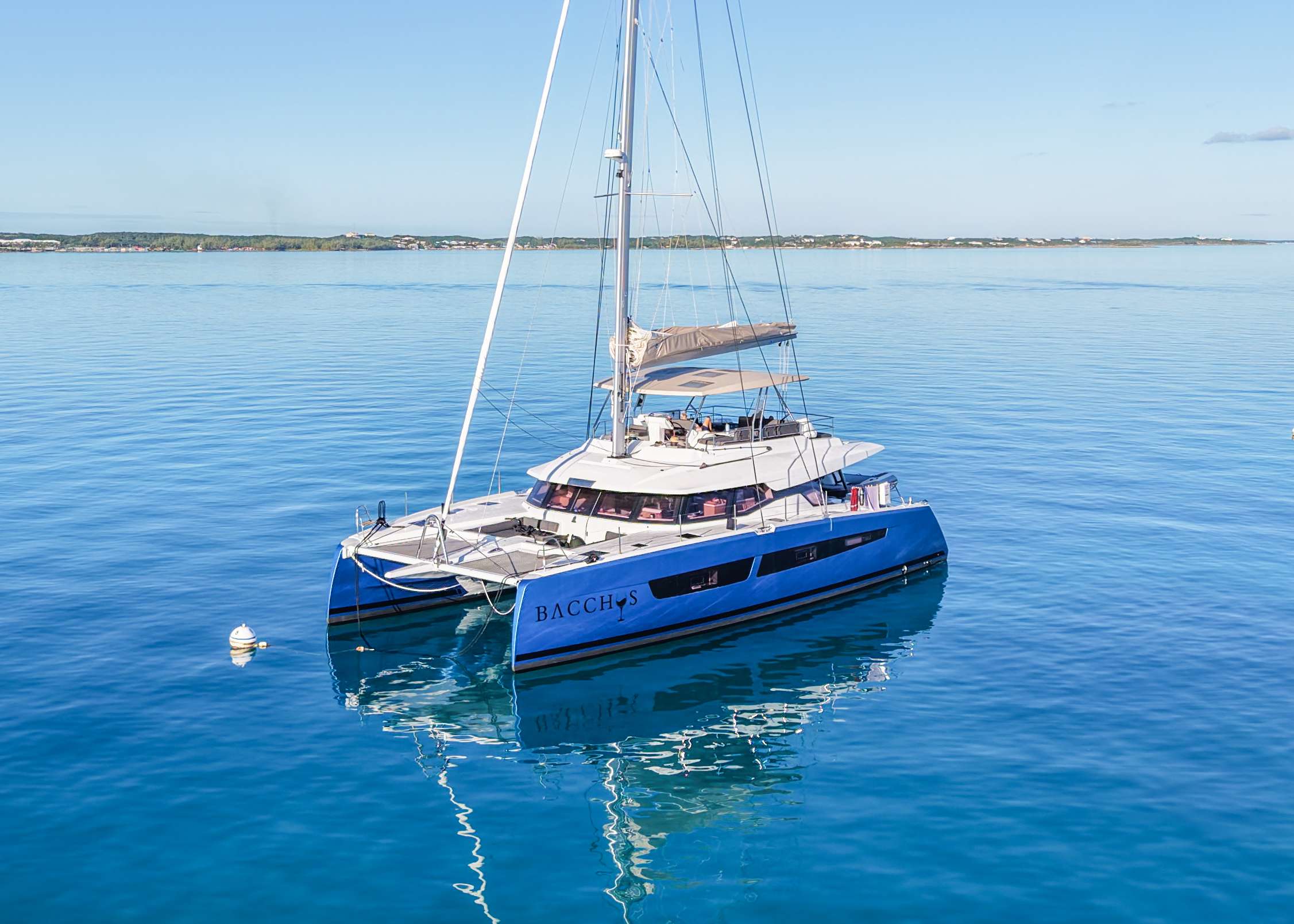 Bacchus Crewed Samana 59 Catamaran Charter Sailing the BVI.
