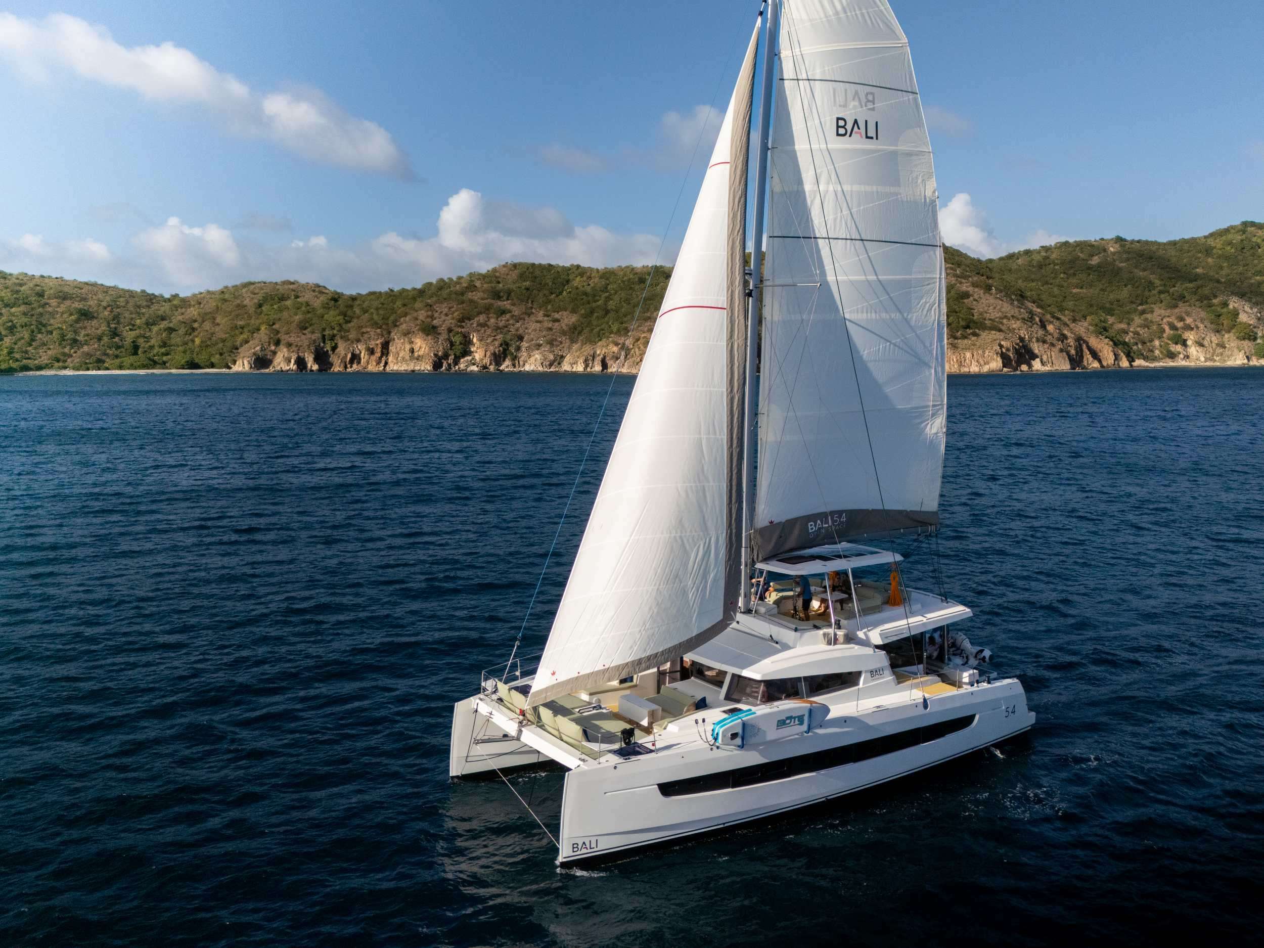 Allegra Crewed Bali 5.4 Catamaran Charter Sailing the BVI