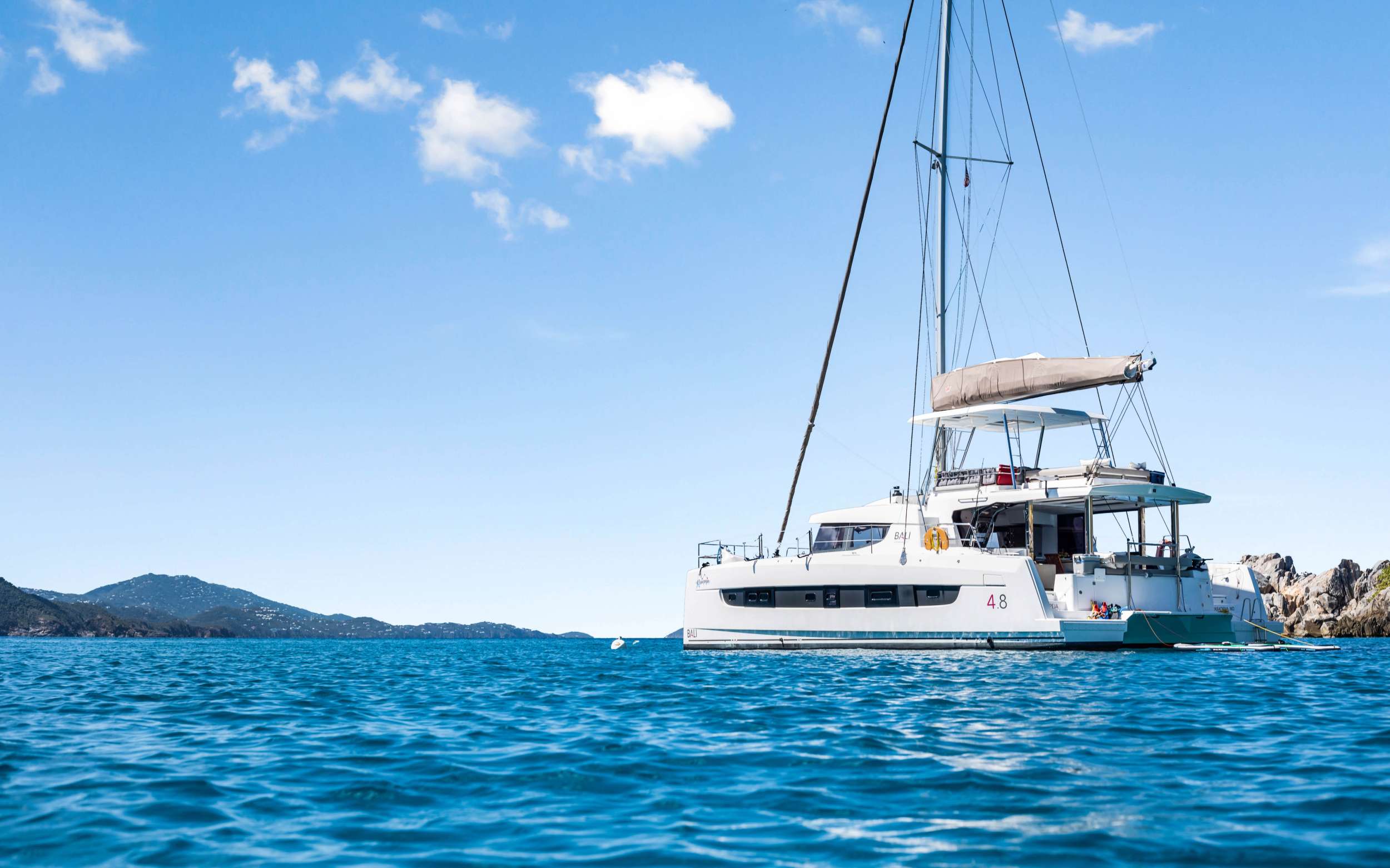 Kasiopeja Crewed Bali 4.8 Catamaran Charters Sailing the Virgin Islands.